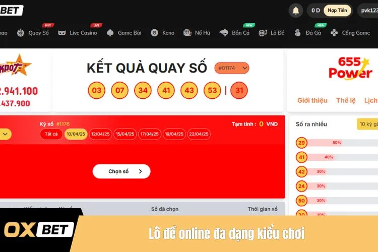 Lô đề online đa dạng kiểu chơi