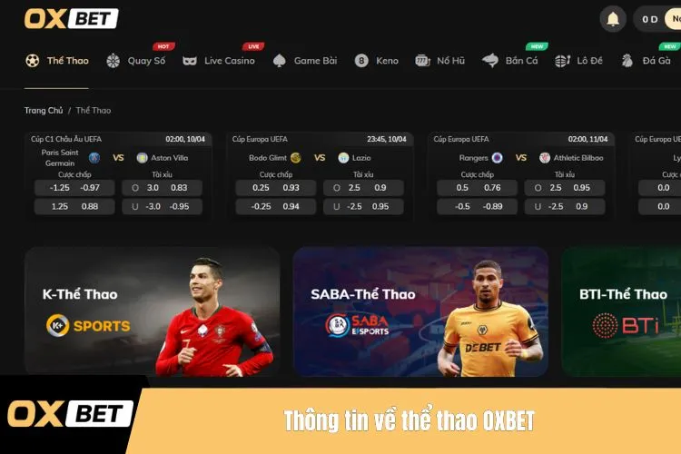 Thông tin về thể thao OXBET